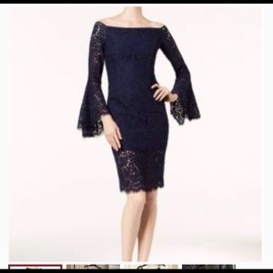 NWT Bardot Navy Bell sleeve dress size small